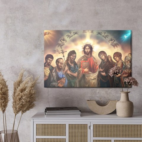 Obraz Na Płótnie Jezus Chrystus Otoczony Świętymi Canvas Naturalny 100x70 LB-2611-NC100-70