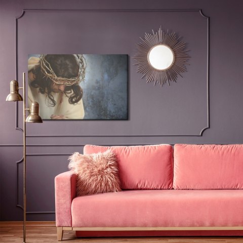 Obraz Na Płótnie Jezus W Koronie Cierniowej Canvas Naturalny 100x70 LB-2473-NC100-70