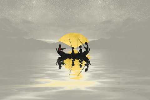 Obraz Na Płótnie Jezus Ze Swoimi Uczniami Canvas Naturalny 100x70 LB-2586-NC100-70