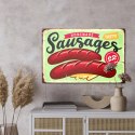 Obraz Na Płótnie Kiełbasy I Litery Vintage Canvas Naturalny 100x70 LB-2914-NC100-70