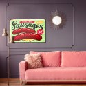 Obraz Na Płótnie Kiełbasy I Litery Vintage Canvas Naturalny 100x70 LB-2914-NC100-70