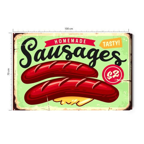 Obraz Na Płótnie Kiełbasy I Litery Vintage Canvas Naturalny 100x70 LB-2914-NC100-70