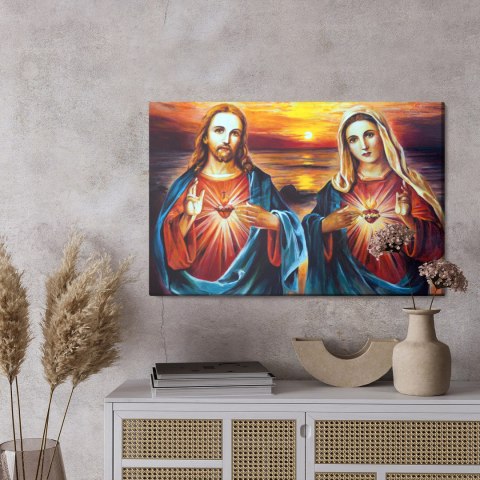 Obraz Na Płótnie Matka Boża Z Jezusem Canvas Naturalny 100x70 LB-2605-NC100-70