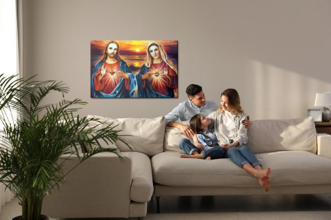 Obraz Na Płótnie Matka Boża Z Jezusem Canvas Naturalny 100x70 LB-2605-NC100-70