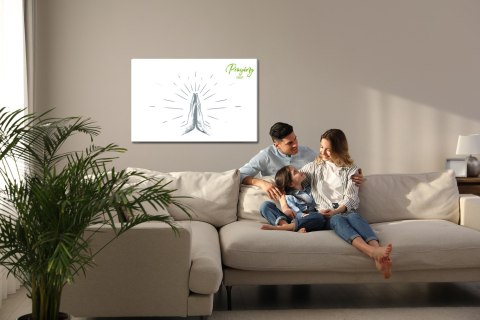 Obraz Na Płótnie Modlitwa Do Boga Canvas Naturalny 100x70 LB-2542-NC100-70