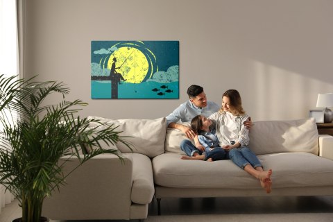 Obraz Na Płótnie Nocne Wędkowanie Canvas Naturalny 100x70 LB-2790-NC100-70