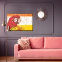 Obraz Na Płótnie Papuga Ara Z Kwiatami W Stylu Retro Canvas Naturalny 100x70 LB-2787-NC100-70