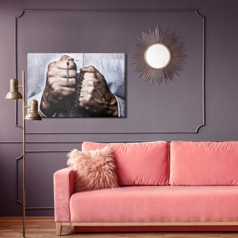 Obraz Na Płótnie Ręce Trzymające Różaniec Canvas Naturalny 100x70 LB-2584-NC100-70