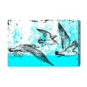 Obraz Na Płótnie Rysowane Mewy W Stylu Retro Canvas Naturalny 100x70 LB-2789-NC100-70
