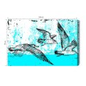 Obraz Na Płótnie Rysowane Mewy W Stylu Retro Canvas Naturalny 100x70 LB-2789-NC100-70