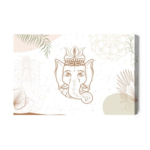 Obraz Na Płótnie Rysunek Ganesha Canvas Naturalny 100x70 LB-2614-NC100-70