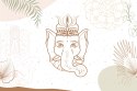 Obraz Na Płótnie Rysunek Ganesha Canvas Naturalny 100x70 LB-2614-NC100-70