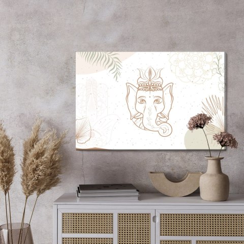 Obraz Na Płótnie Rysunek Ganesha Canvas Naturalny 100x70 LB-2614-NC100-70