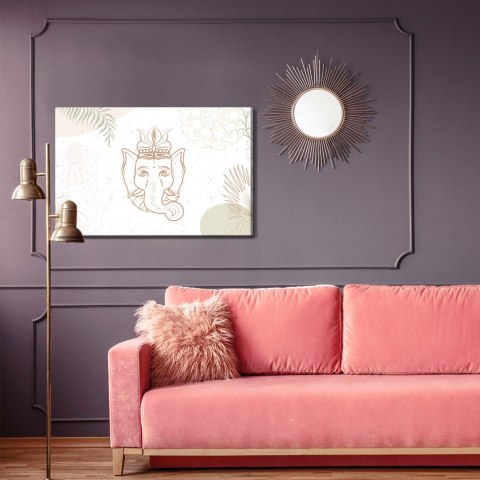 Obraz Na Płótnie Rysunek Ganesha Canvas Naturalny 100x70 LB-2614-NC100-70