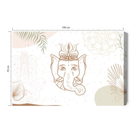 Obraz Na Płótnie Rysunek Ganesha Canvas Naturalny 100x70 LB-2614-NC100-70