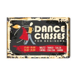Obraz Na Płótnie Szkoła Tańca Retro Canvas Naturalny 100x70 LB-2919-NC100-70