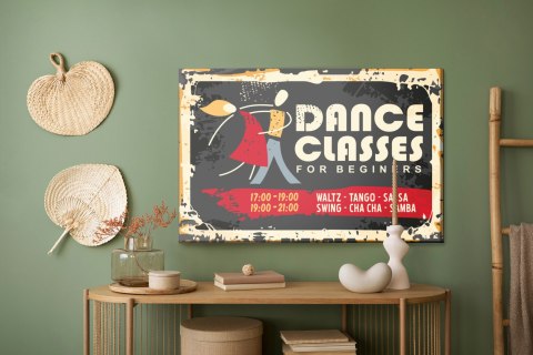 Obraz Na Płótnie Szkoła Tańca Retro Canvas Naturalny 100x70 LB-2919-NC100-70