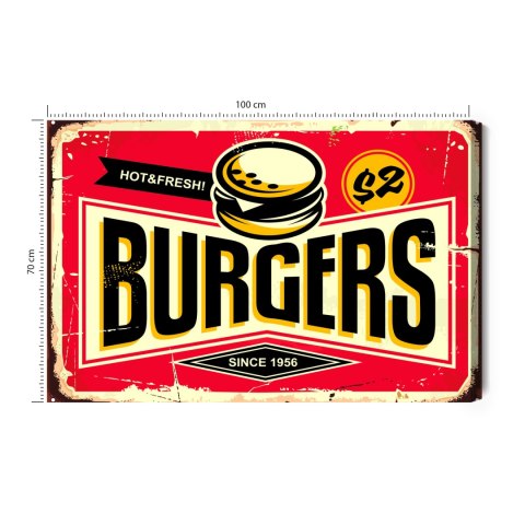 Obraz Na Płótnie Tablica Restauracji Fast Food W Stylu Retro Canvas Naturalny 100x70 LB-2810-NC100-70