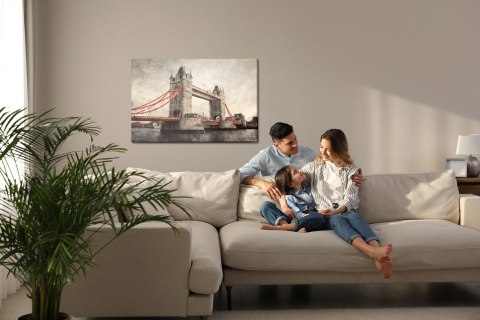 Obraz Na Płótnie Tower Bridge W Stylu Retro Canvas Naturalny 100x70 LB-2773-NC100-70