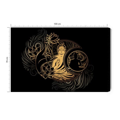 Obraz Na Płótnie Wizerunek Buddy Canvas Naturalny 100x70 LB-2583-NC100-70