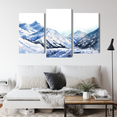 Obraz Wieloczęściowy Akwarela Górski Szczyt Canvas 120x80 LBS-4664-C120-80_1X40-80_2X40-60