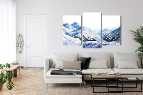 Obraz Wieloczęściowy Akwarela Górski Szczyt Canvas 120x80 LBS-4664-C120-80_1X40-80_2X40-60