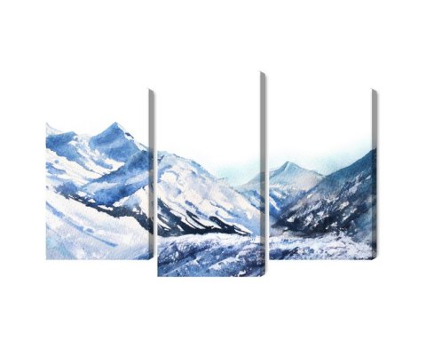 Obraz Wieloczęściowy Akwarela Górski Szczyt Canvas Naturalny 90x60 LBS-4664-NC90-60_1X30-60_2X30-45
