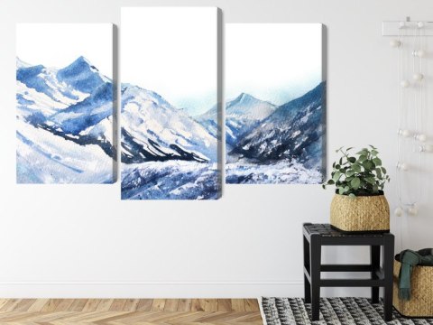 Obraz Wieloczęściowy Akwarela Górski Szczyt Canvas Naturalny 90x60 LBS-4664-NC90-60_1X30-60_2X30-45