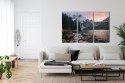 Obraz Wieloczęściowy Jezioro I Las W Górach Canvas 120x80 LBS-4335-C120-80_3X40-80
