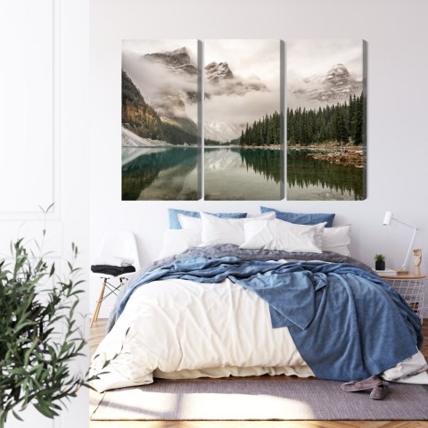 Obraz Wieloczęściowy Jezioro Moraine W Parku Narodowym Banff, Kanada Canvas 120x80 LBS-4355-C120-80_3X40-80