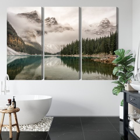 Obraz Wieloczęściowy Jezioro Moraine W Parku Narodowym Banff, Kanada Canvas 120x80 LBS-4355-C120-80_3X40-80