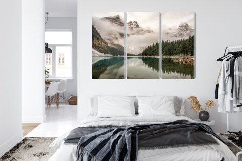 Obraz Wieloczęściowy Jezioro Moraine W Parku Narodowym Banff, Kanada Canvas 120x80 LBS-4355-C120-80_3X40-80