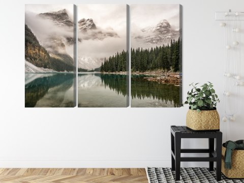 Obraz Wieloczęściowy Jezioro Moraine W Parku Narodowym Banff, Kanada Canvas 120x80 LBS-4355-C120-80_3X40-80