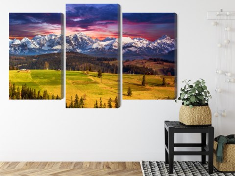 Obraz Wieloczęściowy Krajobraz Z Polskimi Tatrami 3D Canvas 120x80 LBS-4366-C120-80_1X40-80_2X40-60