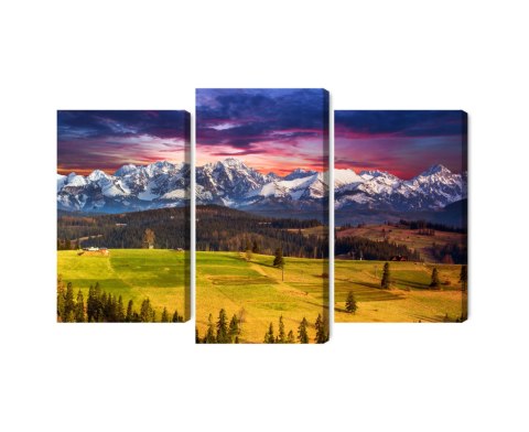 Obraz Wieloczęściowy Krajobraz Z Polskimi Tatrami 3D Canvas Naturalny 90x60 LBS-4366-NC90-60_1X30-60_2X30-45