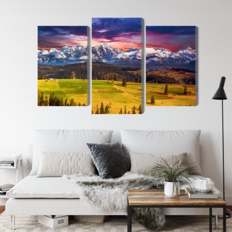 Obraz Wieloczęściowy Krajobraz Z Polskimi Tatrami 3D Canvas Naturalny 90x60 LBS-4366-NC90-60_1X30-60_2X30-45