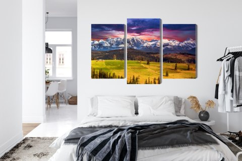 Obraz Wieloczęściowy Krajobraz Z Polskimi Tatrami 3D Canvas Naturalny 90x60 LBS-4366-NC90-60_1X30-60_2X30-45