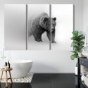 Obraz Wieloczęściowy Niedźwiedź We Mgle 3D Canvas 120x80 LBS-4683-C120-80_3X40-80
