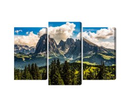 Obraz Wieloczęściowy Widok Włoskich Dolomitów 3D Canvas 120x80 LBS-4446-C120-80_1X40-80_2X40-60