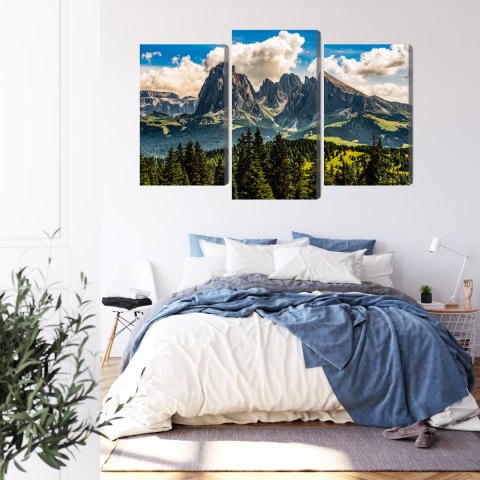 Obraz Wieloczęściowy Widok Włoskich Dolomitów 3D Canvas 120x80 LBS-4446-C120-80_1X40-80_2X40-60
