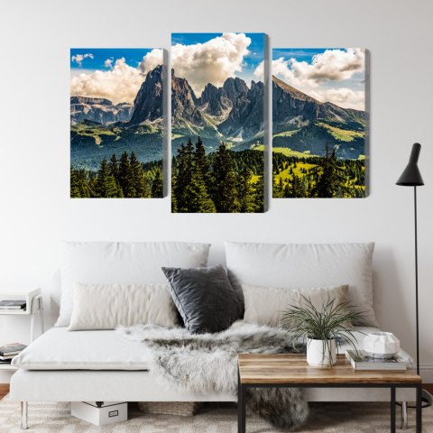 Obraz Wieloczęściowy Widok Włoskich Dolomitów 3D Canvas Naturalny 90x60 LBS-4446-NC90-60_1X30-60_2X30-45