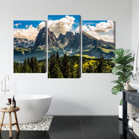 Obraz Wieloczęściowy Widok Włoskich Dolomitów 3D Canvas Naturalny 90x60 LBS-4446-NC90-60_1X30-60_2X30-45