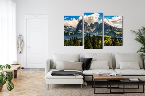 Obraz Wieloczęściowy Widok Włoskich Dolomitów 3D Canvas Naturalny 90x60 LBS-4446-NC90-60_1X30-60_2X30-45