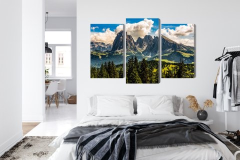 Obraz Wieloczęściowy Widok Włoskich Dolomitów 3D Canvas Naturalny 90x60 LBS-4446-NC90-60_1X30-60_2X30-45