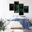 Obraz Wieloczęściowy Zielone Liście W Skali Makro Canvas 120x75 LBS-3716-C120-75_2X30-75_2X30-45