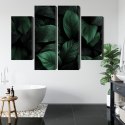 Obraz Wieloczęściowy Zielone Liście W Skali Makro Canvas 80x60 LBS-3715-C80-60_2X20-60_2X20-40
