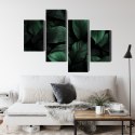 Obraz Wieloczęściowy Zielone Liście W Skali Makro Canvas Naturalny 80x50 LBS-3716-NC80-50_2X20-50_2X20-30