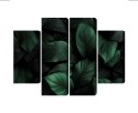 Obraz Wieloczęściowy Zielone Liście W Skali Makro Canvas Naturalny 80x60 LBS-3715-NC80-60_2X20-60_2X20-40