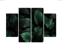 Obraz Wieloczęściowy Zielone Liście W Skali Makro Canvas Naturalny 80x60 LBS-3715-NC80-60_2X20-60_2X20-40