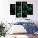 Obraz Wieloczęściowy Zielone Liście W Skali Makro Canvas Naturalny 80x60 LBS-3715-NC80-60_2X20-60_2X20-40